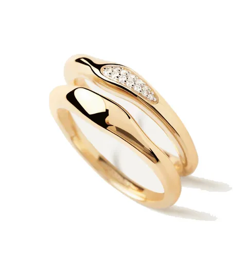 PDPAOLA Sada pozlacených prstenů Onda Essentials AN01-C21 48 mm