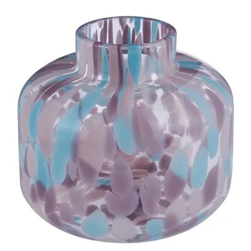 CONFETTI Váza skleněná 10 cm - modrá/fialová