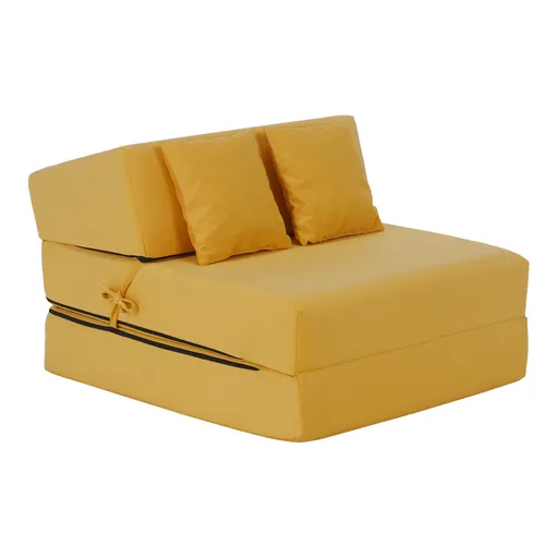 Skládací křeslo/matrace PELOS, žlutá