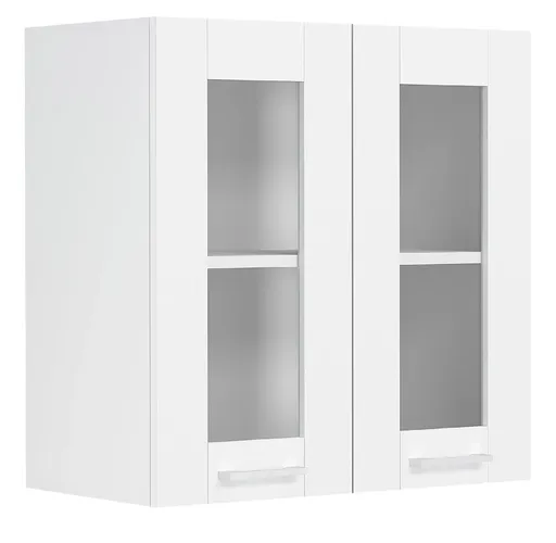 VCM Nástěnná skříňka ze skla 80 cm „Colura“, bílá