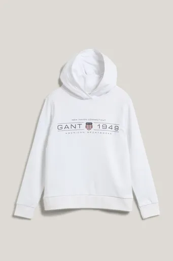 MIKINA GANT REG SHIELD HOODIE WHITE