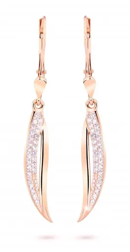Cutie Jewellery Stylové náušnice z růžového zlata s třpytivými zirkony Z8046-55-10-X-4