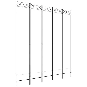 5dílný paraván bílý 200×220 cm textil (350170)