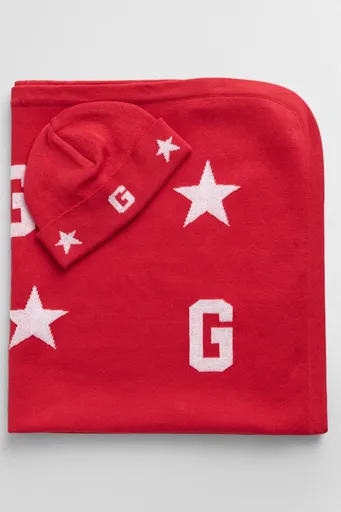DĚTSKÝ SET GANT BLANKET BEANIE GIFT SET 68 x 78 cm RUBY RED