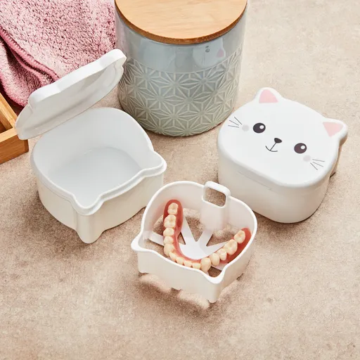 Box na zubní náhrady Kočka