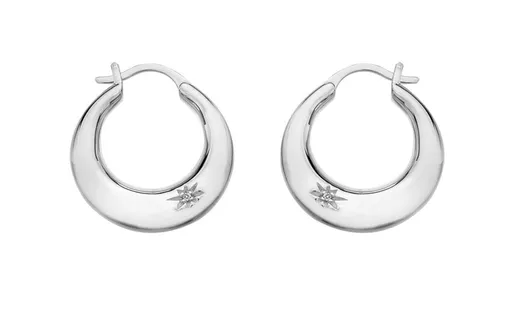 Hot Diamonds Stříbrné náušnice kruhy s diamanty Huggies DE794