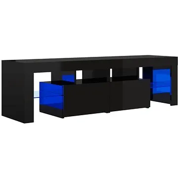 SHUMEE s LED osvětlením černý s vysokým leskem 140 × 35 × 40 cm  (804371)