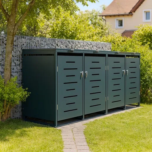 Přístřešek na 4 popelnice 240 l kovový antracit