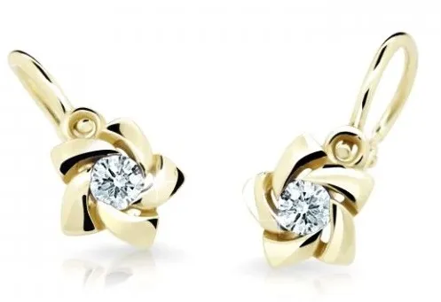 Cutie Diamonds Slušivé dětské náušnice ze žlutého zlata s brilianty DC2201-10-00-X-1