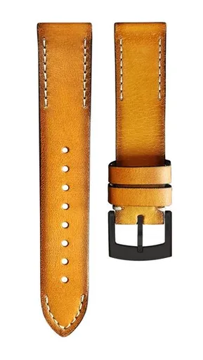 Kožený řemínek Biatec | Medový vintage - 20 mm - Černá