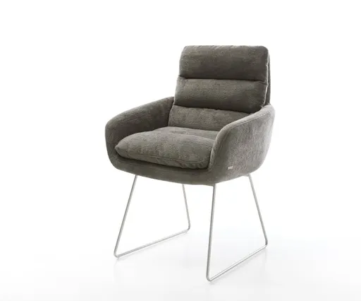 Jídelní židle Abelia-Flex s područkami bouclé měkký tmavě