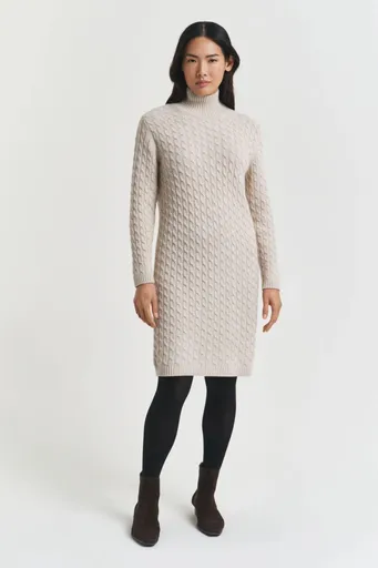 ŠATY GANT CABLE KNIT DRESS SEED MELANGE