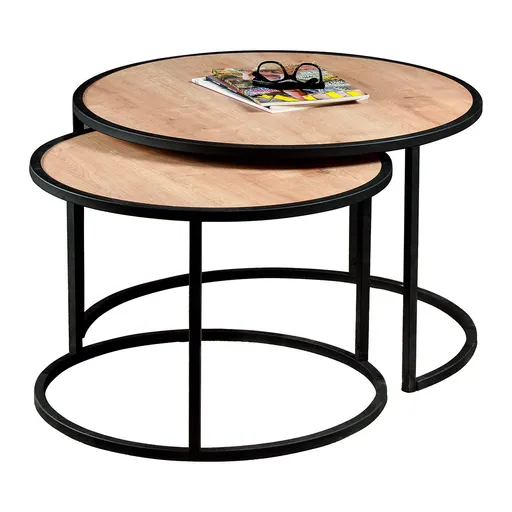 Odkládací stolek Tambur Oak, 2 ks