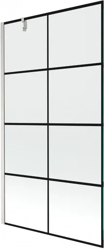 MEXEN/S Next vanová zástěna FIX 100 x 150, černá vzor, nikl kartáčovaná 895-100-000-00-77-97