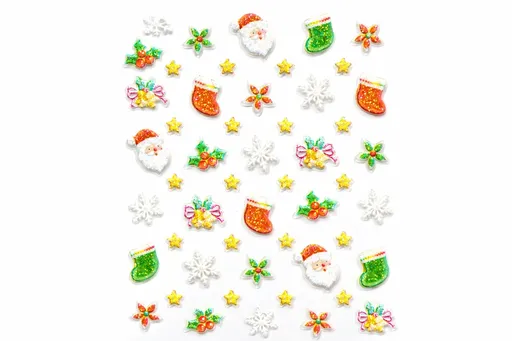 Samolepky na nehty 3D - vánoční V3