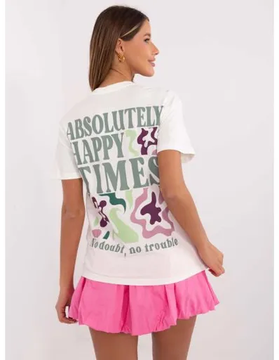 Bílé dámské bavlněné tričko s nápisem SUBLEVEL