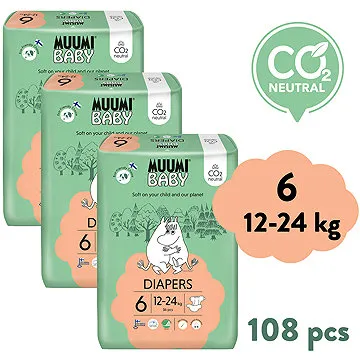 MUUMI BABY Junior vel. 6 - měsíční balení (108 ks) (8594184020227)
