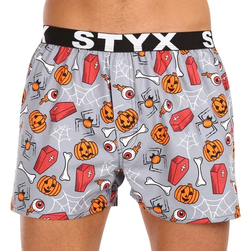Styx Pánské trenky art sportovní guma Halloween rakve (B1752) XXL