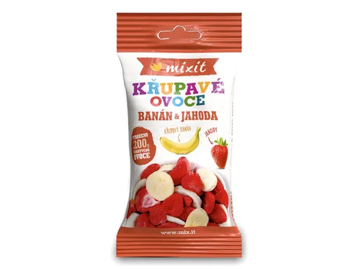 Mixit Křupavé ovoce do kapsy Banán a jahoda 23 g