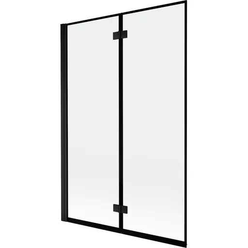 MEXEN MIST vanová zástěna 120x150 cm 6mm 2-s, černá, okraj, levá 8A9-120-002-70-70-L