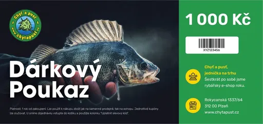 Chyť a pusť Dárkový poukaz 1000 Kč,Chyť a pusť Dárkový poukaz 1000 Kč