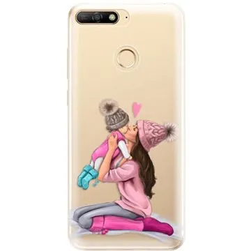 iSaprio Kissing Mom - Brunette and Girl pro Huawei Y6 Prime 2018 (kmbrugirl-TPU2_Y6p2018)