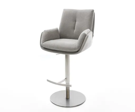 Barová židle Clea-Flex látka Měkký šedá otočná podnož výškově