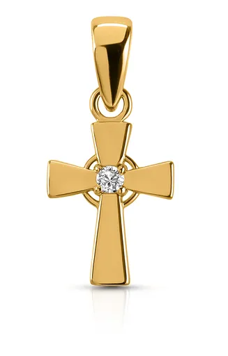 Brilio Jemný přívěsek křížek ze žlutého zlata 14/661.431ZIR