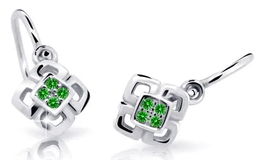 Cutie Jewellery Dětské náušnice z bílého zlata C2240-10-X-2 zelená