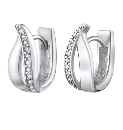 Silvego Luxusní stříbrné náušnice se zirkony QRE666K