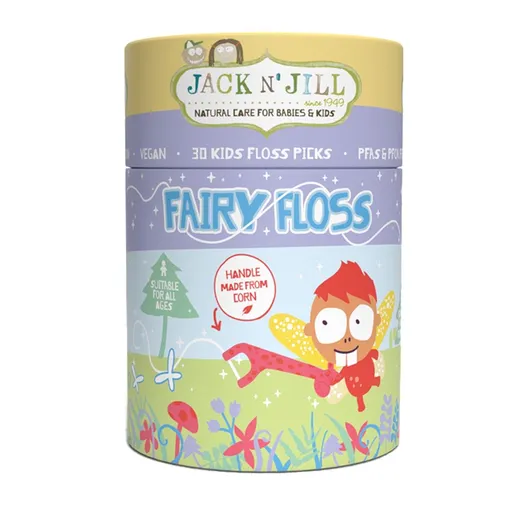 JACK N' JILL Fairy Floss Zubní nit s rukojetí pro děti 30 ks
