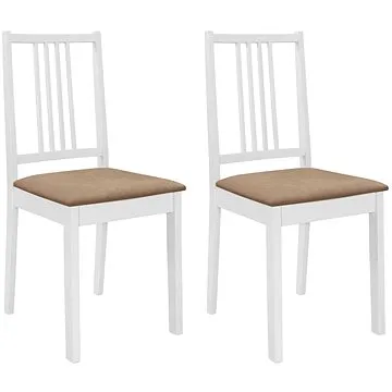 Jídelní židle s poduškami 2 ks bílé masivní dřevo (247634)