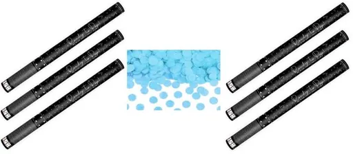 Konfety 60cm - 6ks MODRÉ KOLEČKA - Narození kluka - Gender reveal - Baby shower - PARTYKONF