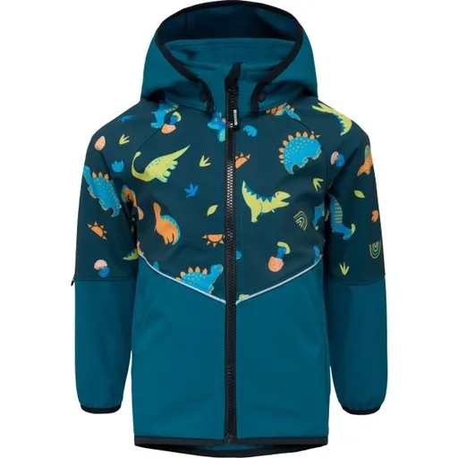 UNUO SLIM Dětská softshellová bunda, tyrkysová, velikost 98-104