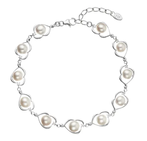 Evolution Group - Pavona Luxusní stříbrný náramek s říčními perlami 23025.1