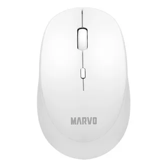 Marvo Myš WM103WH, 1600DPI, 2.4 [GHz], optika, 4tl., bezdrátová, bílá, 1 ks AA, kancelářská, tichá