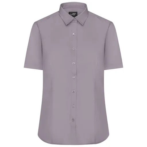 James & Nicholson (Daiber) Dámská košile s krátkým rukávem JN679 - Ocelová | XL