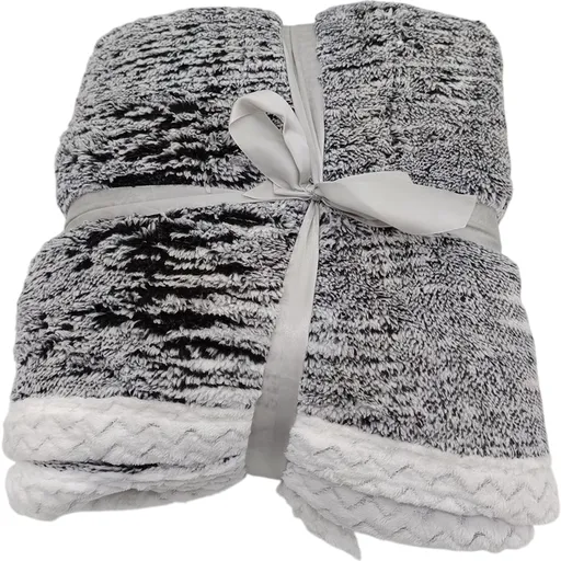 Beránková deka Mramor černá, 150 x 200 cm