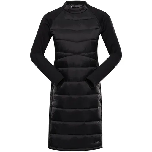 ALPINE PRO OMERA Dámské zateplené šaty, černá, velikost