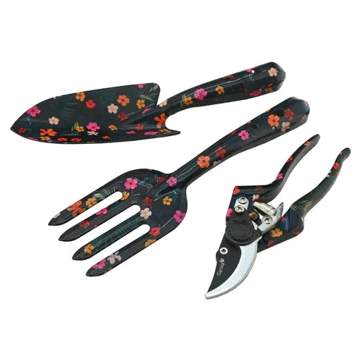 Garvia Sada zahradního nářadí 3ks Dark Flowers