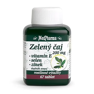 MedPharma Zelený čaj 200 mg + Vit. E + Se + Zn - 67 tbl. (8594045470505)