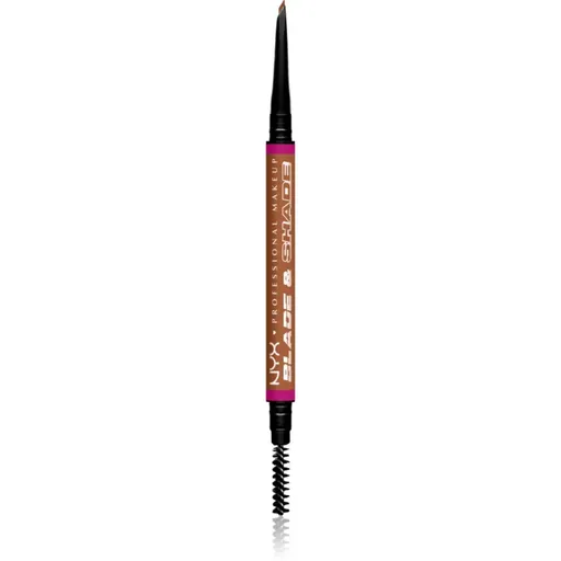 NYX Professional Makeup Blade & Shade tužka na obočí s kartáčkem odstín 05 Auburn g