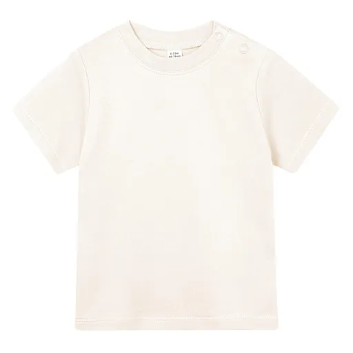 Babybugz Jednobarevné kojenecké tričko - Přírodní | 0-3 měsíce