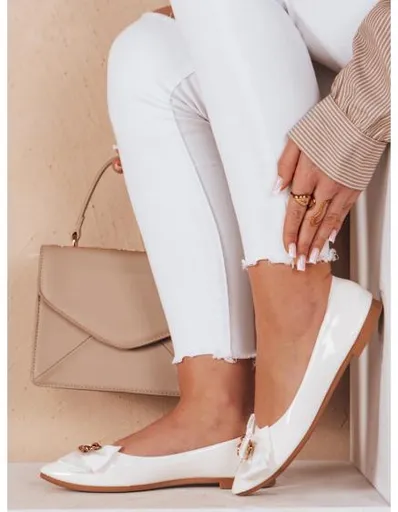 Dámské baleríny na plochém podpatku TEDBOW bílé