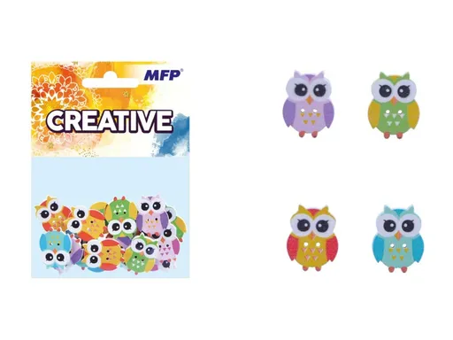 Sova 2,5cm/18ks dřevěná