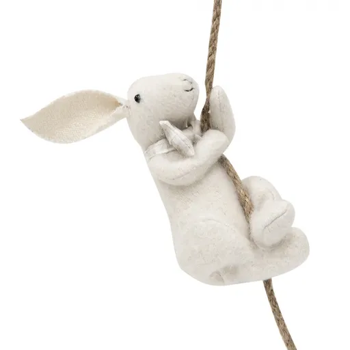 Dekorace králík lezoucí na provaze - 8*9*16/50 cm TW0620