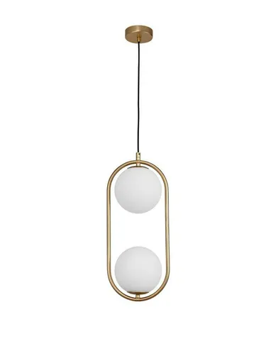 NOVA LUCE závěsné svítidlo OBITAR opálové sklo mosazný zlatý kov G9 2x5W 230V IP20 bez žárovky 9988171