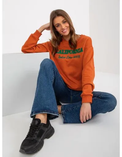 Dámská mikina s kapucí a nápisem GREGORIA tmavě oranžová