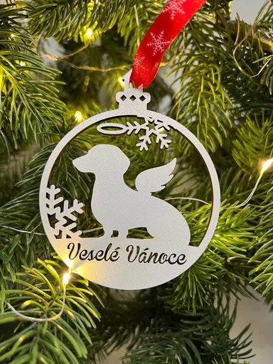 Vsepropejska Vánoční baňka s jezevčíkem – ozdoba na stromeček Typ: Baňka 2