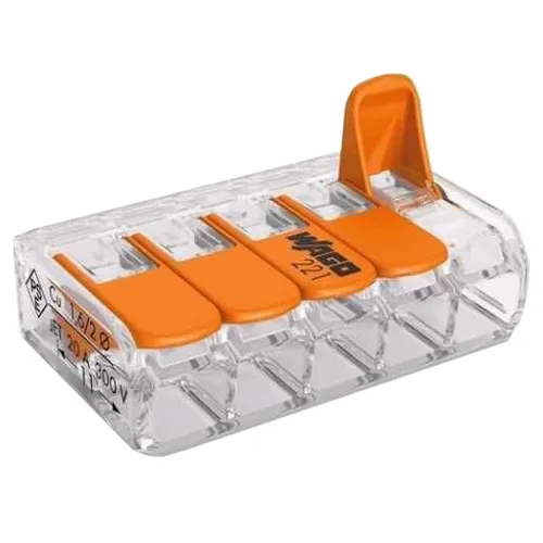 Svorka Wago 221-415, 5x0,24-4mm2 s páčkou